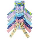 Conjunto de laços de cabelo LUV HER com estampa azul, cauda longa, pacote com 7, para meninas a partir de 3 anos