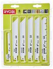 Conjunto de lâminas de serra recíprocas Ryobi RAK06RB 6 peças Conjunto de lâminas de serra recíprocas Ryobi RAK06RB 6 peças