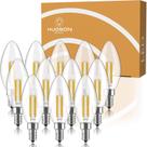 Conjunto de lâmpadas LED de candelabro Hudson 4W 2700K regulável E12, pacote com 12 Conjunto de lâmpadas LED de candelabro Hudson 4W 2700K regulável E12, pacote com 12