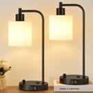 Conjunto de lâmpadas Lynnoland Industrial Black USB Ports Dimmable