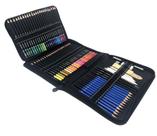 Conjunto de lápis coloridos, 69 unidades com lápis de grafite e toco de mistura Conjunto de lápis coloridos, 69 unidades com lápis de grafite e toco de mistura