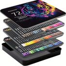 Conjunto de lápis de cor, 72 cores, premium, macio, 44 unidades com caixa de lata