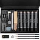 Conjunto de lápis de desenho Mr. Pen, 25 peças com estojo, arte em grafite