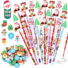 Conjunto de lápis de papelaria para festas de Natal com borracha para crianças