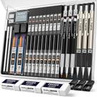 Conjunto de lápis mecânicos Art Nicpro 35 unidades com recargas de chumbo Conjunto de lápis mecânicos Art Nicpro 35 unidades com recargas de chumbo