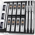 Conjunto de lápis mecânicos Nicpro 0,7 mm MP1000 com estojo e recargas Conjunto de lápis mecânicos Nicpro 0,7 mm MP1000 com estojo e recargas