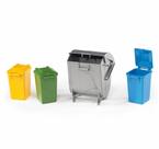 Conjunto de latas de lixo Bruder 02607 Acessórios 3 pequenos/1 grande