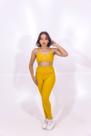 Conjunto De Legging Básica Aveludado De Compressão Top Ana Amarelo Dourado