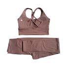 Conjunto De Leggings De Cintura Alta Para Mulheres Em Cor Sólida, Sutiã Esportivo Macio E Calças À