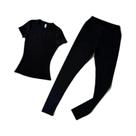 Conjunto De Leggings De Ginástica De Secagem Rápida E Respirável, Top Ativo Slim De Manga Curta E