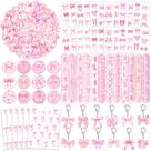 Conjunto de lembrancinhas de festa, laço de coquete rosa, 110 unidades para aniversário de meninas