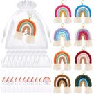 Conjunto de lembrancinhas de festa Qunclay Mini Rainbow Macrame x24