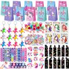 Conjunto de lembrancinhas de festa Winrayk Unicorn 184 unidades para meninas com bolsa