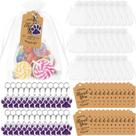 Conjunto de lembrancinhas Ecation Dog Paw, 74 unidades com chaveiros