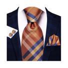 Conjunto De Lenço De Abotoaduras De Gravata Xadrez Elegante Masculino 85cm Moda Presente De Festa De