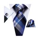 Conjunto De Lenço De Abotoaduras De Gravata Xadrez Elegante Masculino 85cm Moda Presente De Festa De