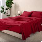Conjunto de lençóis Bare Home Flannel 100% algodão California King Red