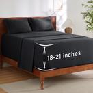 Conjunto de lençóis Bedsure Queen Deep Pocket 21" Soft Cooling Black