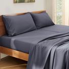 Conjunto de Lençóis Bedsure Split King em Rayon de Bambu - Cinza Escuro