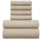 Conjunto de lençóis CGK Linens Queen Size, 6 peças, bege mesclado