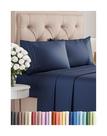 Conjunto de lençóis CGK Unlimited Queen Size azul marinho de 4 peças