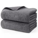 Conjunto de lençóis de banho e toalhas HOMEXCEL Pacote de 2 (90 x 180 cm) cinza