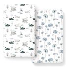 Conjunto de lençóis de berço com elástico, pacote com 2 unidades GRSSDER Soft Jersey Knit Conjunto de lençóis de berço com elástico, pacote com 2 unidades GRSSDER Soft Jersey Knit
