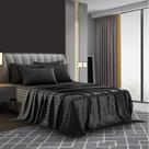 Conjunto de lençóis de cama AiMay Satin Italian Style 6 peças Queen