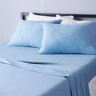 Conjunto de lençóis de cama Amazon Basics Jersey de algodão macio King Blue