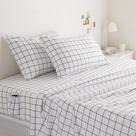 Conjunto de lençóis de cama Amazon Basics Soft Microfiber Full Black Grid