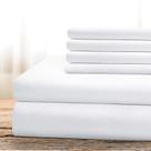 Conjunto de lençóis de cama BYSURE Hotel Luxury 6 peças King White 1800TC