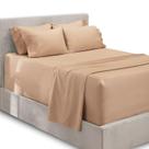 Conjunto de lençóis de cama Hearth & Harbor Luxury Soft Split King Taupe