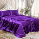 Conjunto de lençóis de cetim Homiest Luxury Silky Satin Bedding Purple