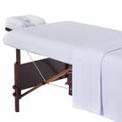 Conjunto de lençóis de flanela de algodão para mesa de massagem, 3 peças, branco puro