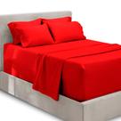Conjunto de lençóis de microfibra Hearth & Harbor Queen, vermelho cereja, 6 unidades