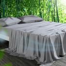 Conjunto de lençóis de resfriamento Hot Sleeper King Size cinza claro 4 peças Conjunto de lençóis de resfriamento Hot Sleeper King Size cinza claro 4 peças