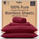 Conjunto de Lençóis de Viscose de Bambu Bambaw Tamanho Casal 4 Peças com Efeito Refrescante Conjunto de Lençóis de Viscose de Bambu Bambaw Tamanho Casal 4 Peças com Efeito Refrescante