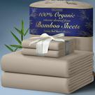 Conjunto de lençóis DECOLURE 100% orgânico, viscose, bambu king size, 4 unidades