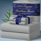 Conjunto de lençóis DECOLURE 100% orgânico, viscose, bambu, tamanho queen size, 4 unidades