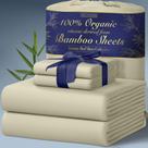 Conjunto de lençóis DECOLURE 100% orgânico, viscose, bambu, tamanho queen size, 4 unidades
