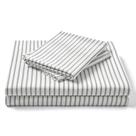 Conjunto de lençóis FreshCulture Twin XL listrado, cinza ultramacio