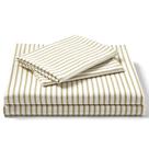 Conjunto de lençóis FreshCulture Twin XL listrado, ultramacio, bege