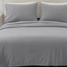 Conjunto de lençóis Great Bay Home Micro Fleece Queen Grey 4 peças