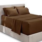 Conjunto de lençóis Hearth & Harbor Extra Deep Pocket King Size Brown