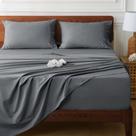 Conjunto de lençóis HYPREST Extra Deep Pocket 100% algodão Queen Grey Conjunto de lençóis HYPREST Extra Deep Pocket 100% algodão Queen Grey