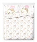 Conjunto de lençóis Jay Franco Hello Kitty ultramacio em tamanho real