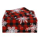 Conjunto de lençóis JSD Red Buffalo Plaid Snowflakes Twin Size 3 peças