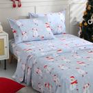Conjunto de lençóis JSD Snowman Kids tamanho completo, 4 peças, azul