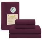 Conjunto de lençóis LANE LINEN 100% algodão orgânico King Size Windsor Wine