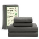 Conjunto de lençóis LANE LINEN 100% algodão orgânico Queen Size Charcoal